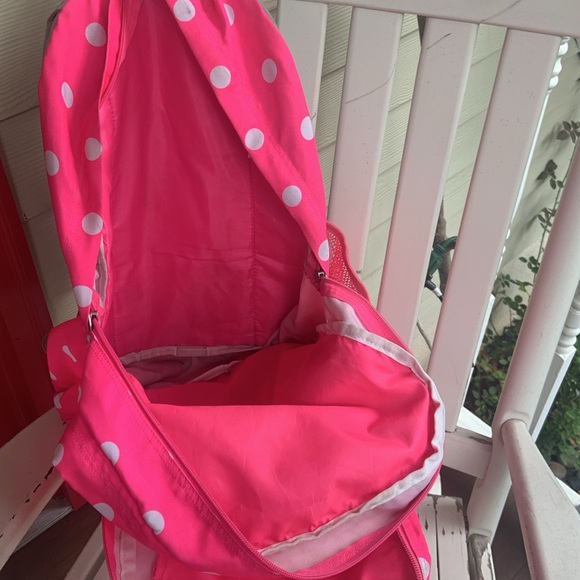 Jansport Big Student Backpack | Pink & White Polka Dots - Picture 5 of 16